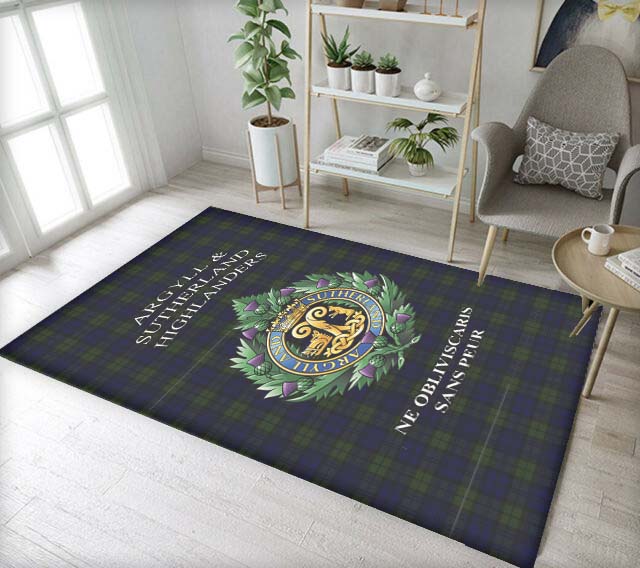 Printed Regimental Rug / Mat, Argyll & Sutherland Highlanders