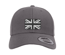 Load image into Gallery viewer, Embroidered Flexfit Yupong Cap Black &amp; White Union Flag
