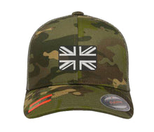 Load image into Gallery viewer, Embroidered Flexfit Yupong Cap Black &amp; White Union Flag

