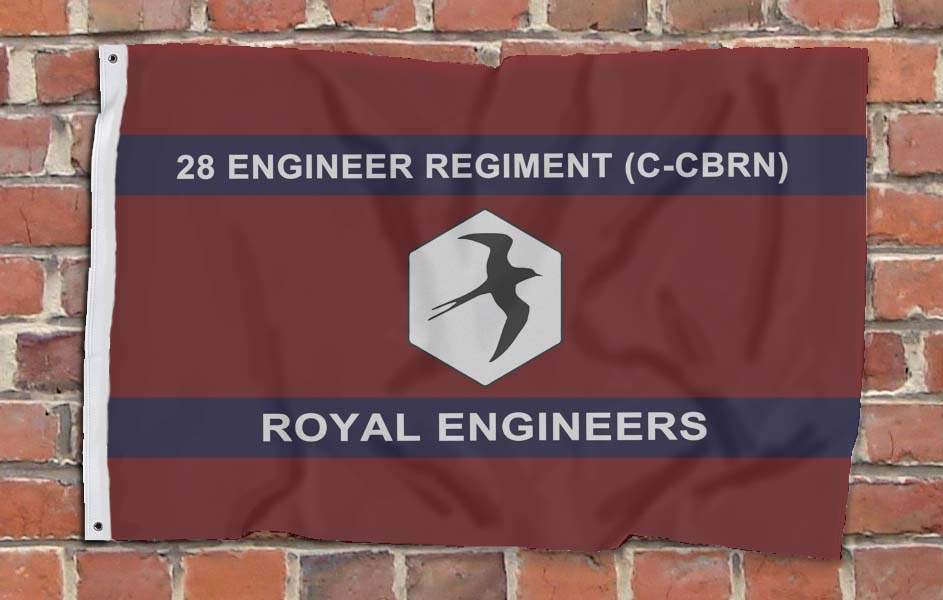 28 Engineer Regiment (C-CBRN) - Fully Printed Flag