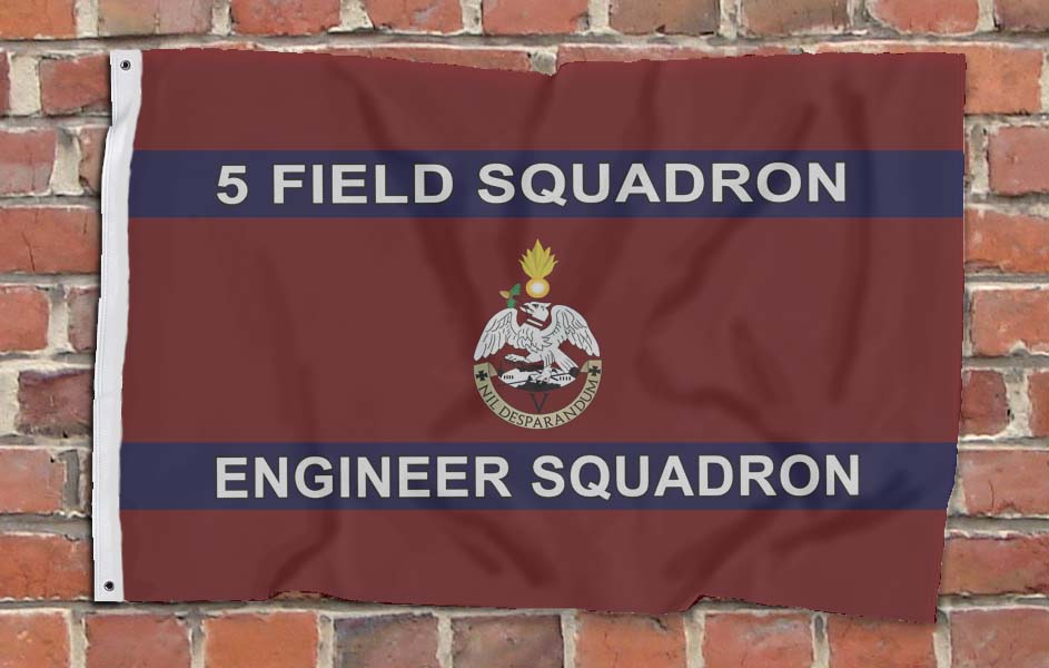 5 Field Squadron Royal Engineers ( Fd Sqn RE) - Fully Printed Flag