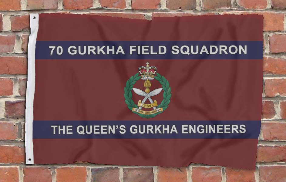 70 Field Squadron Queen's Gurkha Engineers (QGE) - Fully Printed Flag