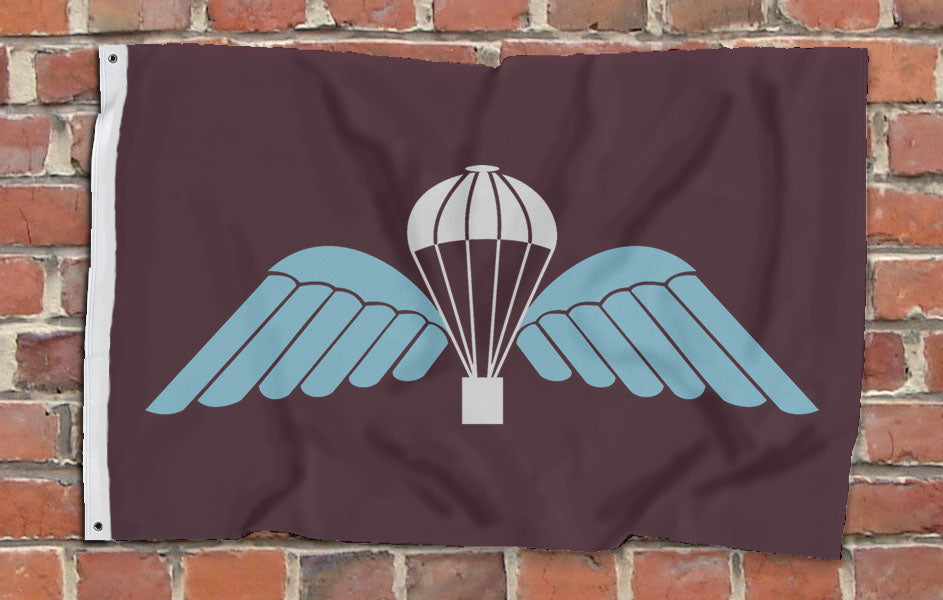 Maroon Airborne British Wings Parachutist  - Fully Printed Flag