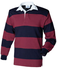Load image into Gallery viewer, Embroidered - Stripe Long Sleeve Rugby Shirt
