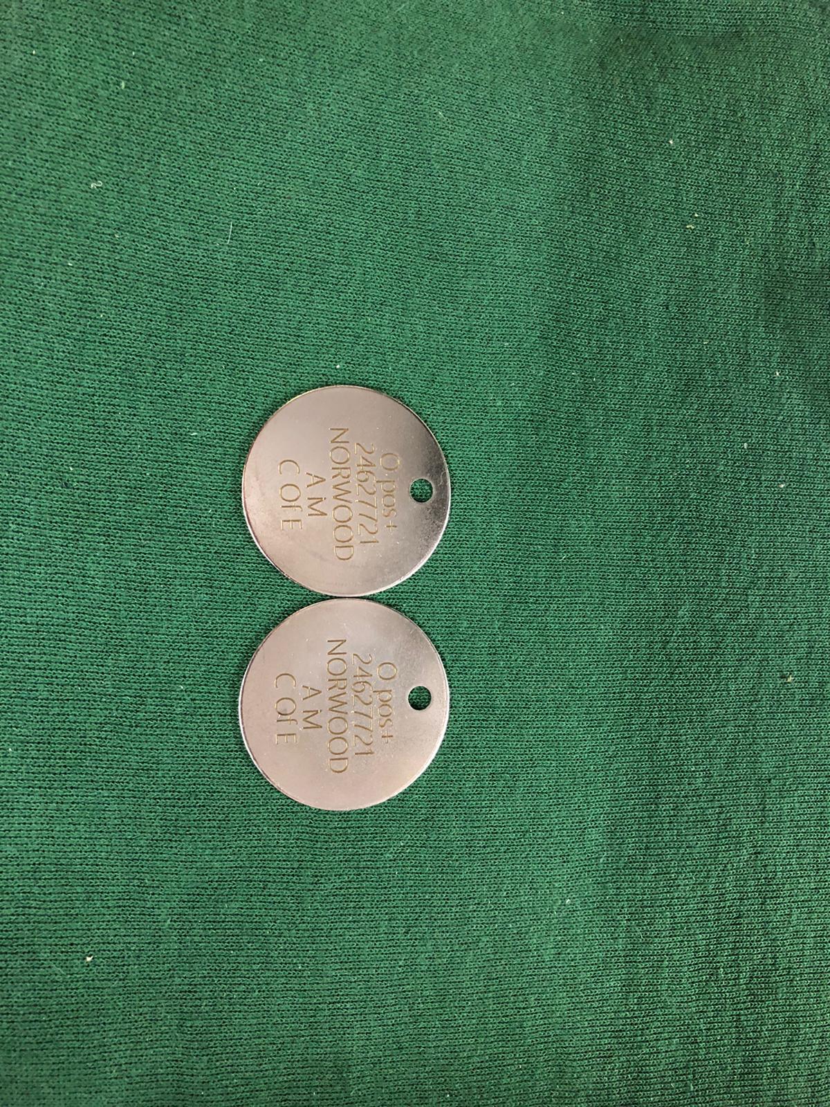 Engraved Current British Army Identification ID Dog Tags / Discs ...