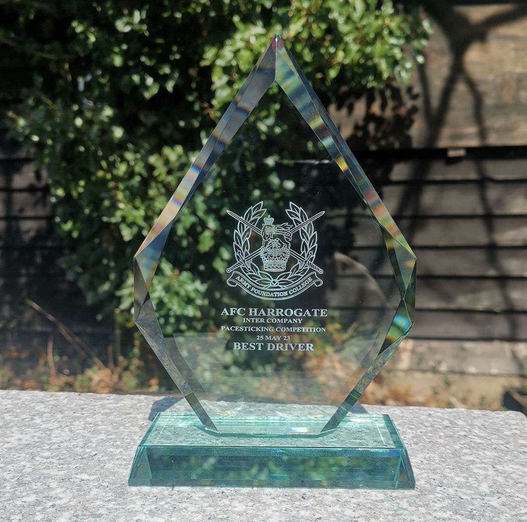 Engraved Jade Diamond Frame Award