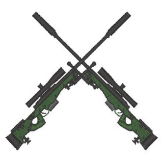 Sniper (Crossed L96A1 Sniper Rifles)  - Embroidered Design - Choose your Garment