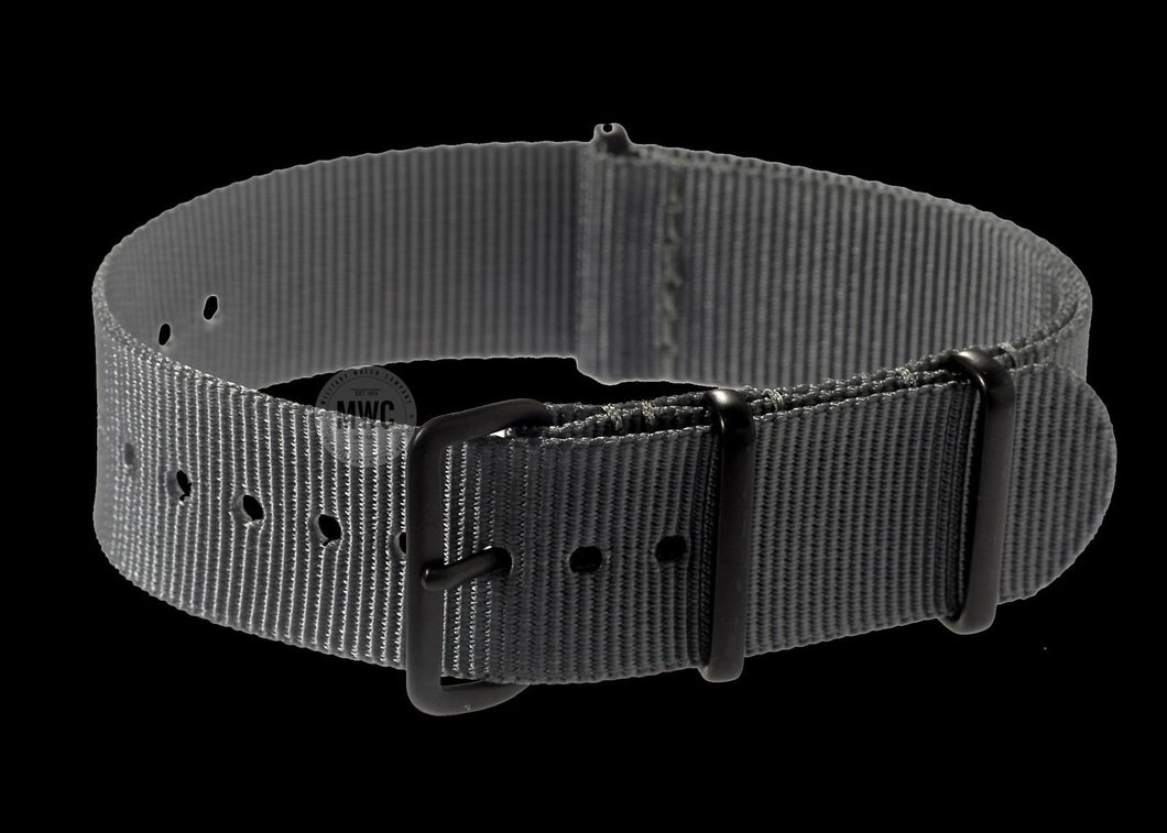 PVD Grey NATO Military Watch Strap blacked out fittings