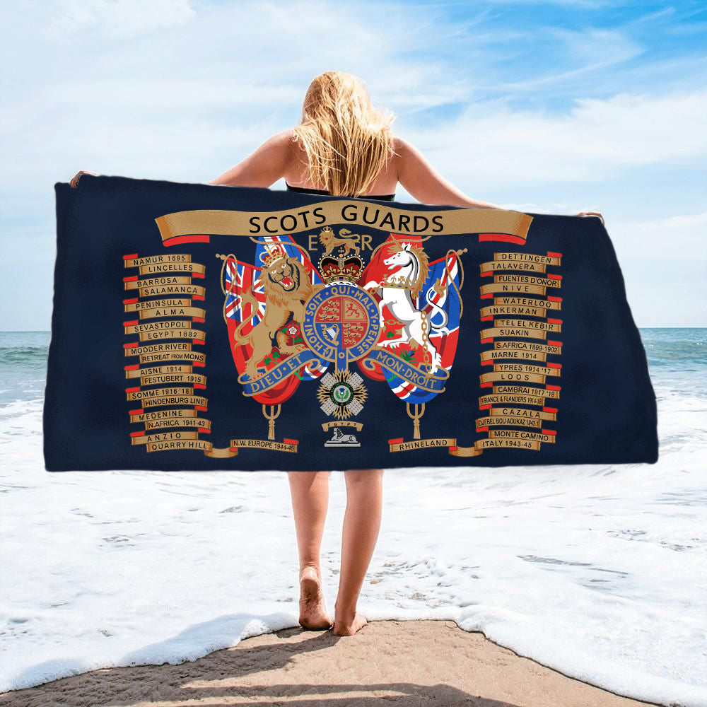 Scots Guards Regimental Drum / Colours Artwork - Fully Printed Towel - Choose your size