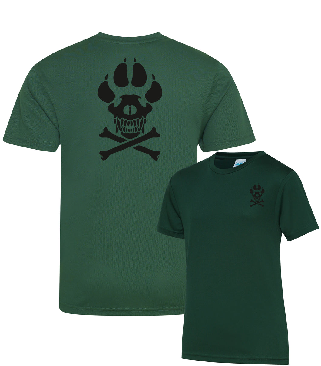 K9 Dog Handler skull & cross bones  - Fully Printed Wicking Fabric T-shirt
