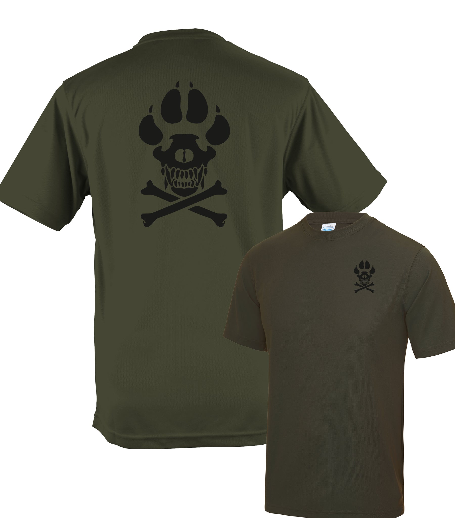 K9 Dog Handler skull cross bones Fully Printed Wicking Fabric T-shirt