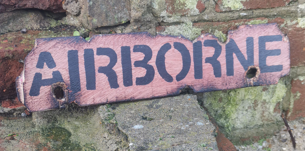 Airborne Wooden Sign