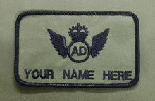 Load image into Gallery viewer, Bespoke Pilot / Crew Team Name Badge Royal Logistic Corps RLC Air Dispatch  AD Wings
