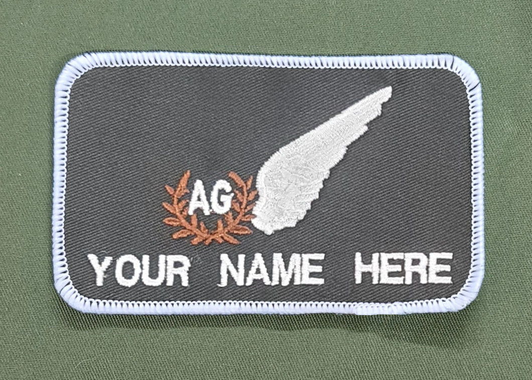 Bespoke Pilot / Crew Team Name Badge RAF Royal Air Force - AG Brevet (Aircraft Gunner)