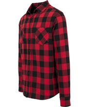 Load image into Gallery viewer, H39 Exclusive - Tactical Checked flannel long sleeve shirt Complete with velcro arm patches (red black check)
