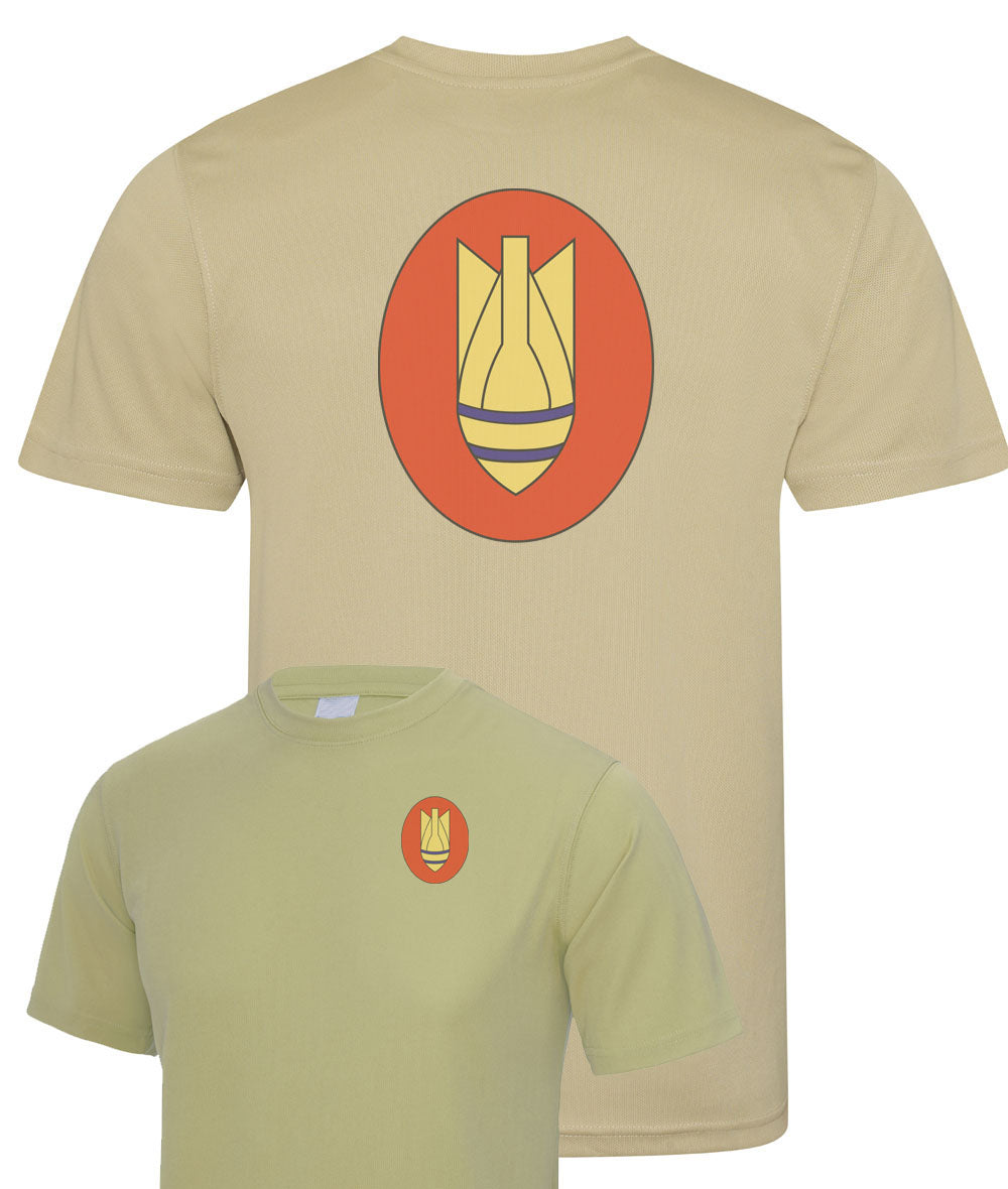 EOD Bomb Disposal - Double Colour Print- Wicking T-Shirt (sand colour only)