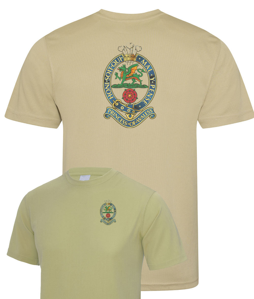 Princess of Waless' Royal Regiment (PWRR) - Double Colour Print- Wicking T-Shirt (sand colour only)