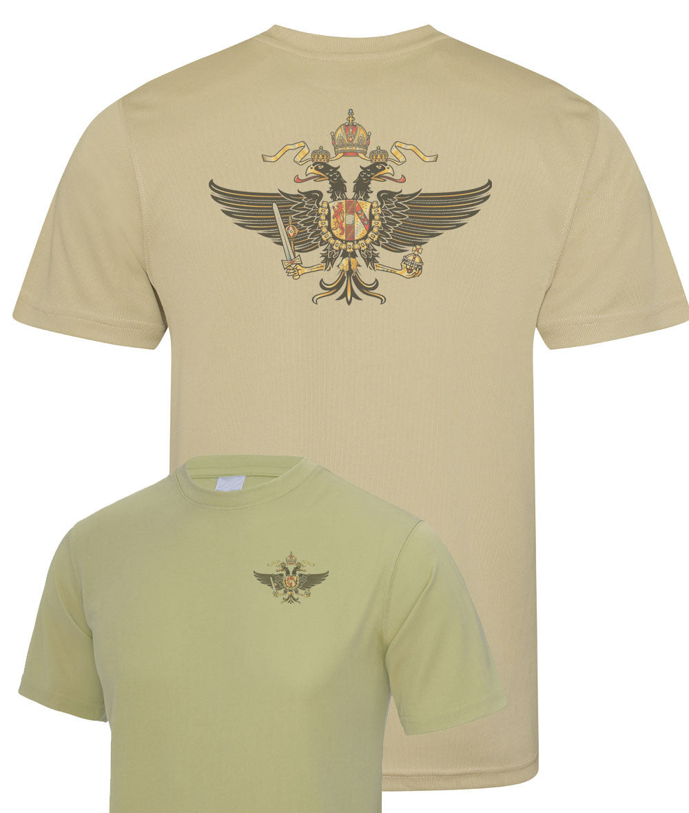 Queens Dragoon Guards (QDG) - Double Colour Print- Wicking T-Shirt (sand colour only)