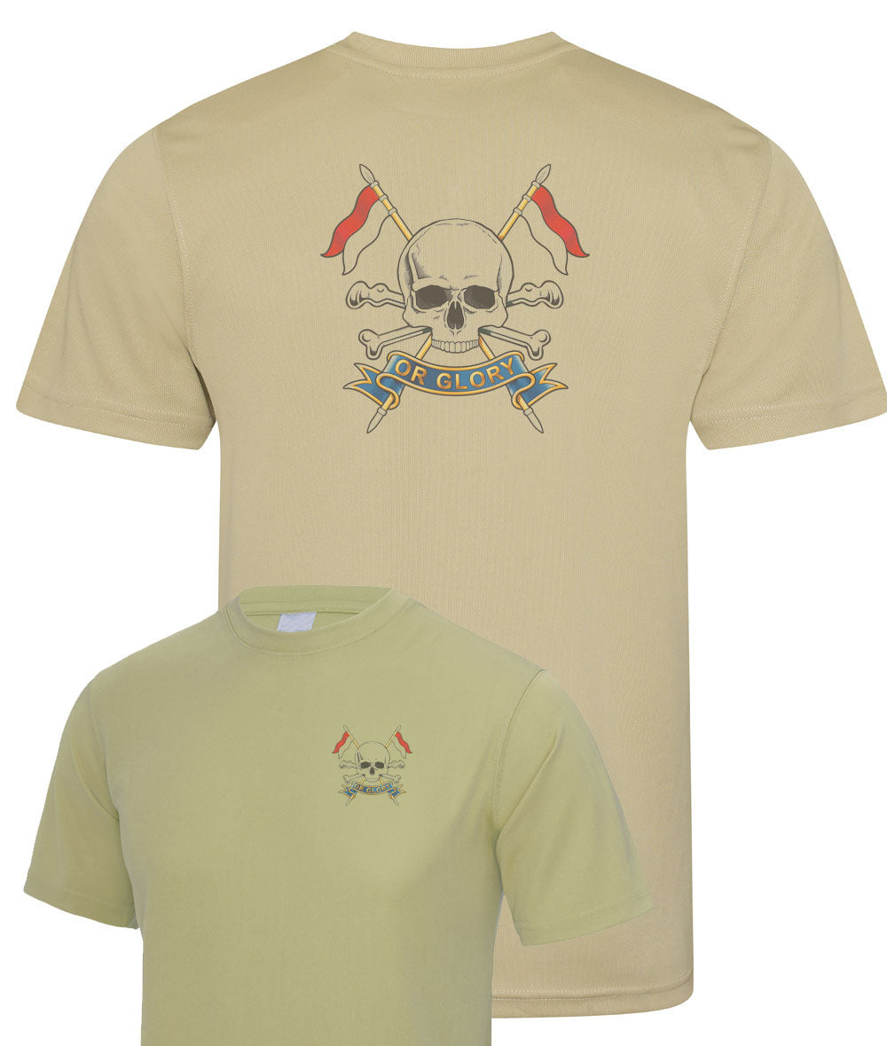 Royal Lancers  - Double Colour Print- Wicking T-Shirt (sand colour only)