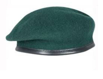 Royal Marines Commando Green Beret - Silk Lined, with leather band