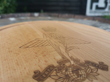 Load image into Gallery viewer, Carved / Engraved Chopping Board Wooden (Pizza board) - Round
