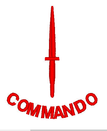 Embroidered Design - Choose your Garment - Commando Red Dagger