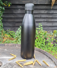 Load image into Gallery viewer, Unique Engraved / Personalised Thermal Bottle 750ml All Black Powder coated
