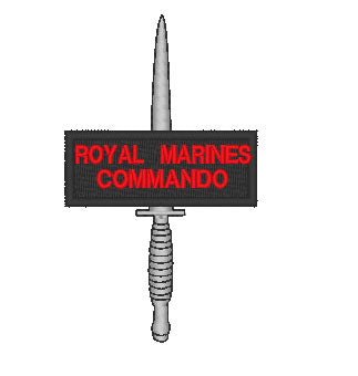 FCF Royal Marines Commando Dagger / Shoulder Title - Embroidered Design - Choose your Garment