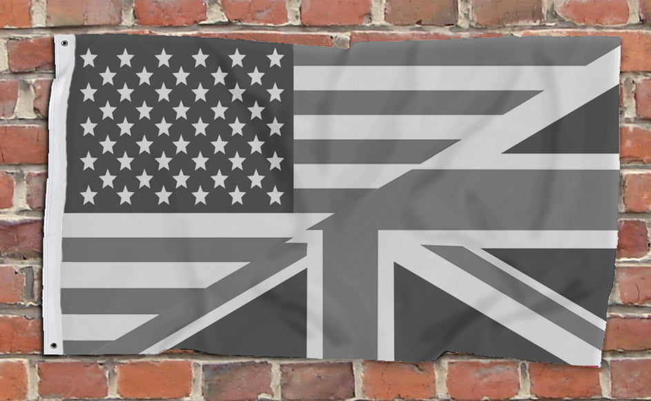 UK/US printed Flag Greyscale