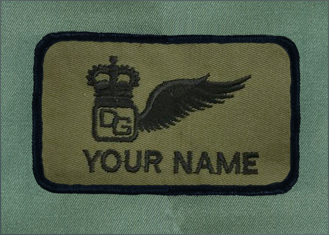 Bespoke Air / Ground Crew RAF AAC Name Badge AAC DG Brevet (Door Gunner) Subdued