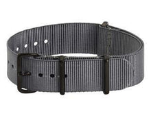 Load image into Gallery viewer, PVD Grey NATO Military Watch Strap blacked out fittings
