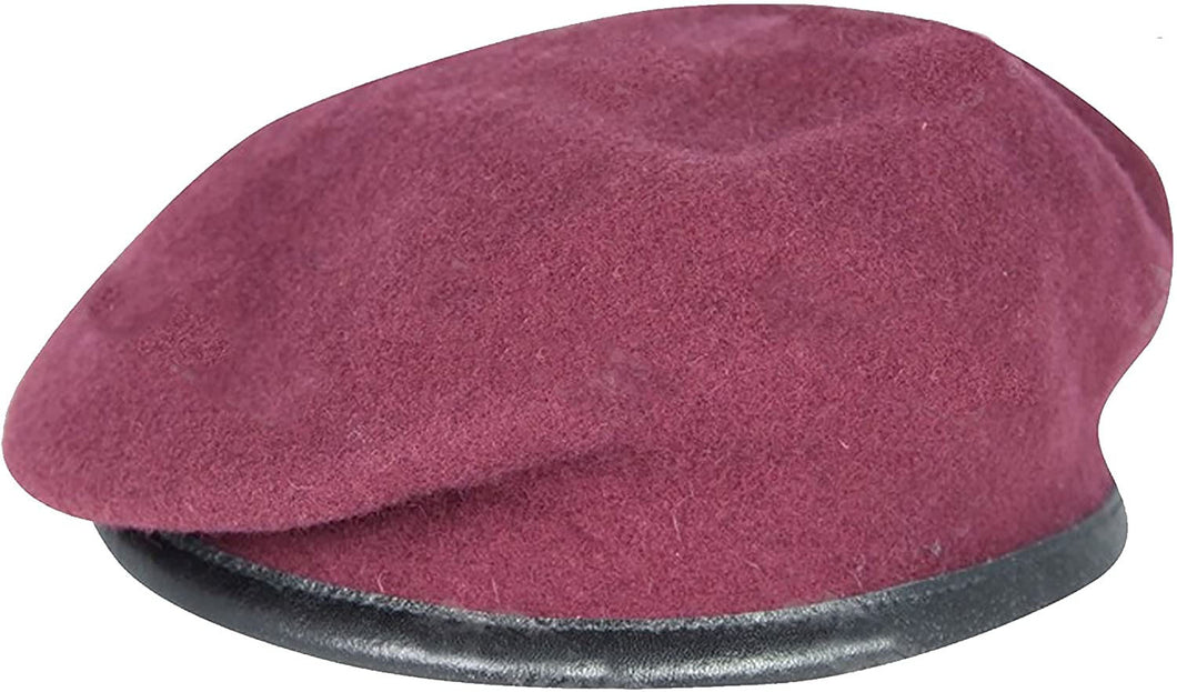 Maroon Airborne Forces Beret - Silk Lined, with leather band