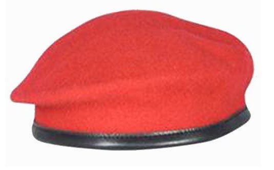 Red (RMP) Beret - Silk Lined, with leather band