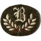 B In Wreath Khaki Worsted Badge