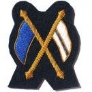 Signaller Gold On black Mess Dress Badge / crossed flags / CIS Wire Bullion Embroidered Badge