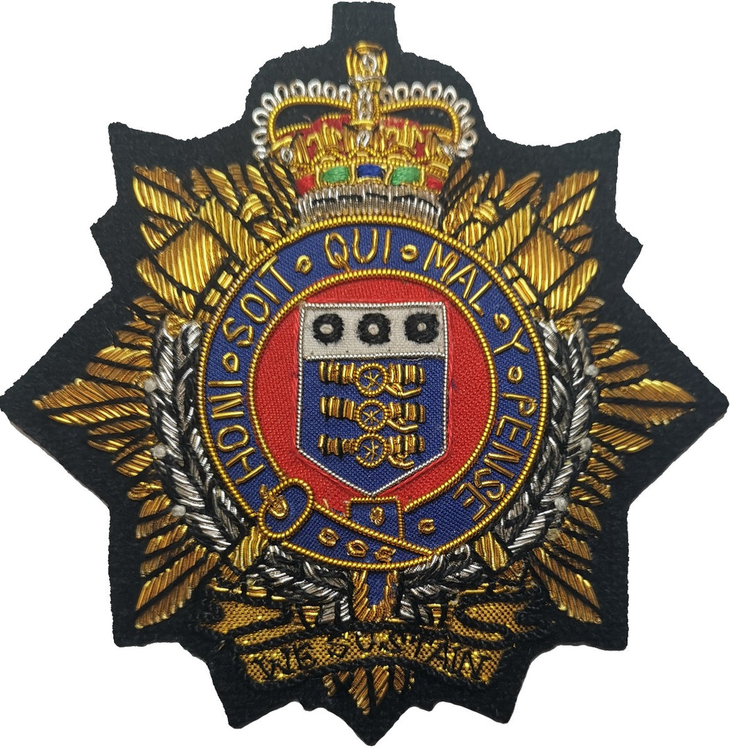 Royal Logistics Corps RLC Hand Embroidered Wire Bullion Blazer Badge