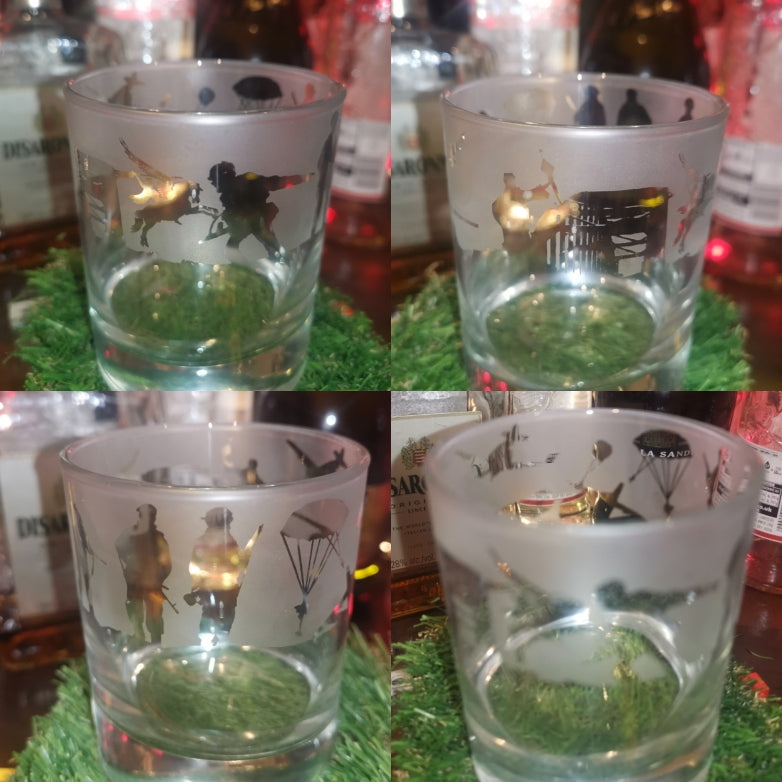 Custom Engraved 360 Silouette whiskey Glass - Airborne Forces