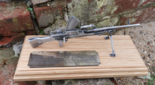 Load image into Gallery viewer, Pewter Bren gun on solid light oak wooden plinth. Presentation
