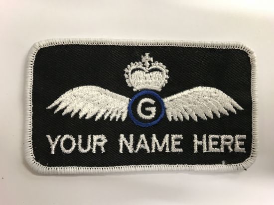 Bespoke Air / Ground Crew RAF AAC Name Badge Raf Glider Pilot Wings