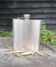 Load image into Gallery viewer, Unique Engraved / Personalised Giant Hipflask 12oz Brushed Steel Finish

