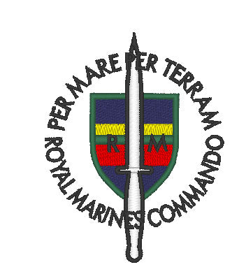 Per Mare Per Terram Royal Marines Commando Dagger - Embroidered Design - Choose your Garment