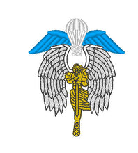 Load image into Gallery viewer, Airborne Wings / St Michael Patreon St of Paratroopers - Embroidered Design - Choose your Garment

