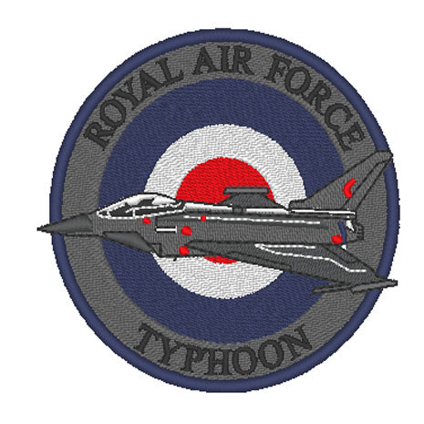 RAF (Royal Air Force) Typhoon Aircraft - Embroidered Design - Choose your Garment