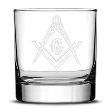 Load image into Gallery viewer, Engraved Freemason (Masonic) Tumbler Whiskey Tumbler Glass 330ml
