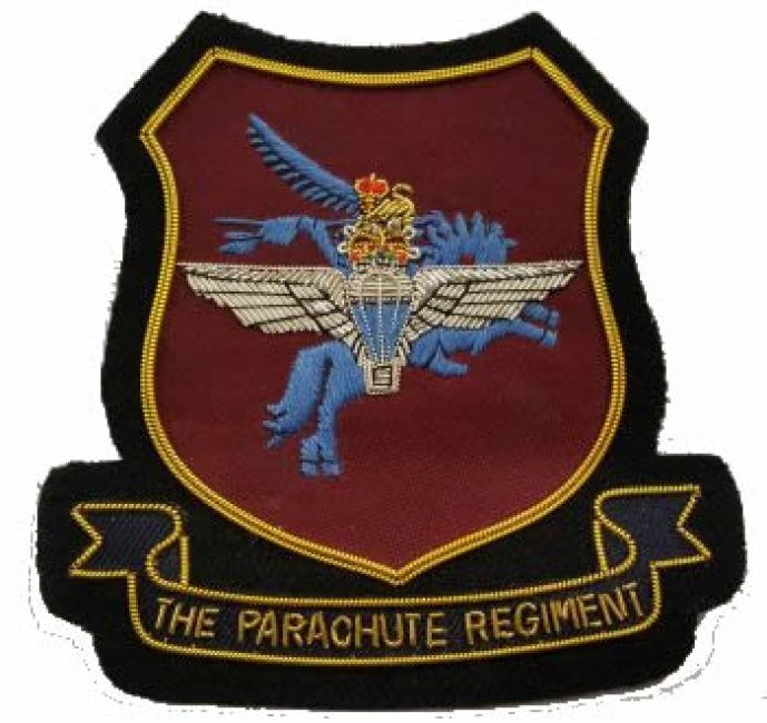 The Parachute Regiment Hand Embroidered Wire Bullion Blazer Badge