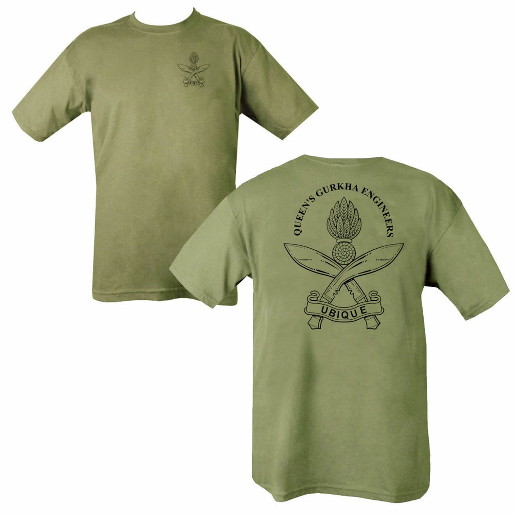 Double Printed Queens Gurkha Engineers T-Shirt