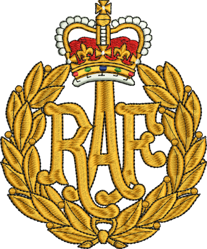 Royal Air Force Cap Badge (RAF)  - Embroidered - Choose your Garment (EIIR)