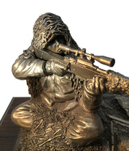 Load image into Gallery viewer, Cold Cast Bronze Presentation Sniper Statue - Sitting
