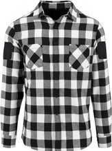 Load image into Gallery viewer, H39 Exclusive - Tactical Checked flannel long sleeve shirt Complete with velcro arm patches (White black check)
