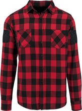 Load image into Gallery viewer, H39 Exclusive - Tactical Checked flannel long sleeve shirt Complete with velcro arm patches (red black check)
